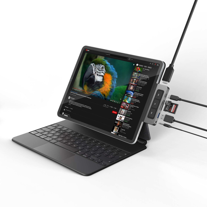 HYPER HD449 base & duplicador de portas Cinzento