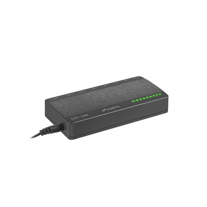 Lanberg DSP1-1008 switch de rede Não-gerido Gigabit Ethernet (10 100 1000) Preto, Cinzento