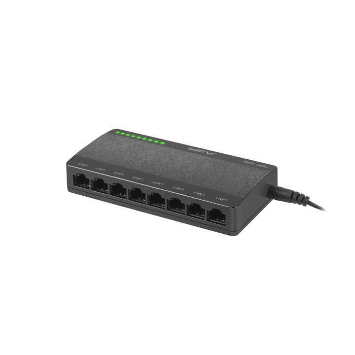 Lanberg DSP1-1008 switch de rede Não-gerido Gigabit Ethernet (10 100 1000) Preto, Cinzento