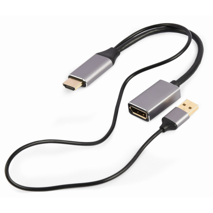 Gembird A-HDMIM-DPF-02 adaptador de cabo de vídeo 0,1 m HDMI Type A (Standard) DisplayPort Preto