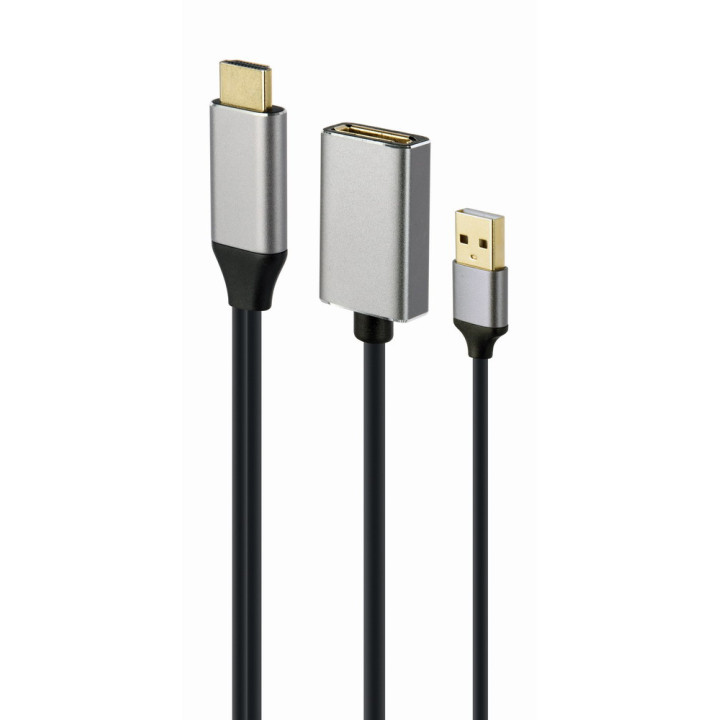 Gembird A-HDMIM-DPF-02 adaptador de cabo de vídeo 0,1 m HDMI Type A (Standard) DisplayPort Preto