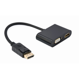 Gembird A-DPM-HDMIFVGAF-01 cabo DisplayPort 0,1 m Preto