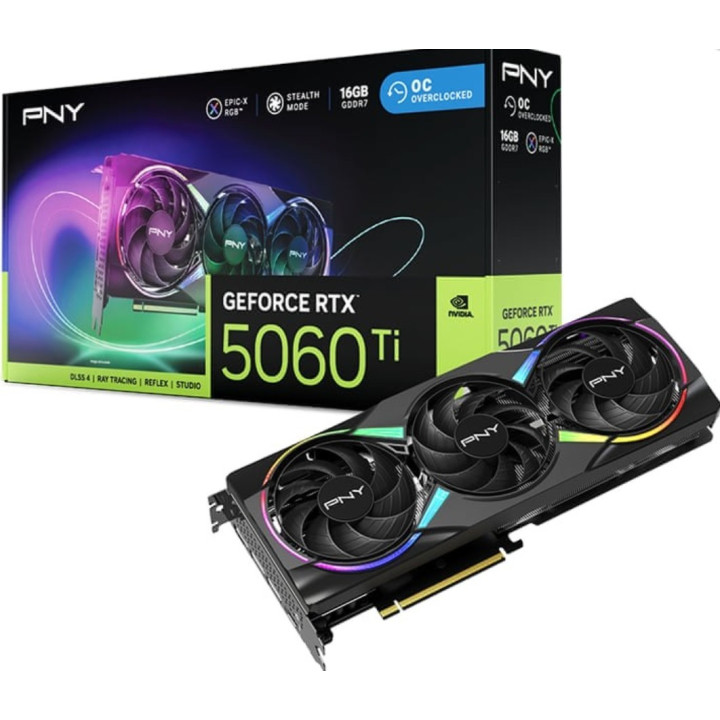 Gráfica PNY GeForce RTX 5060 Ti EPIC-X RGB OC NVIDIA 16 GB GDDR7