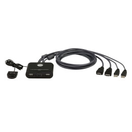 ATEN Switch KVM 2 portas cabo USB FHD HDMI