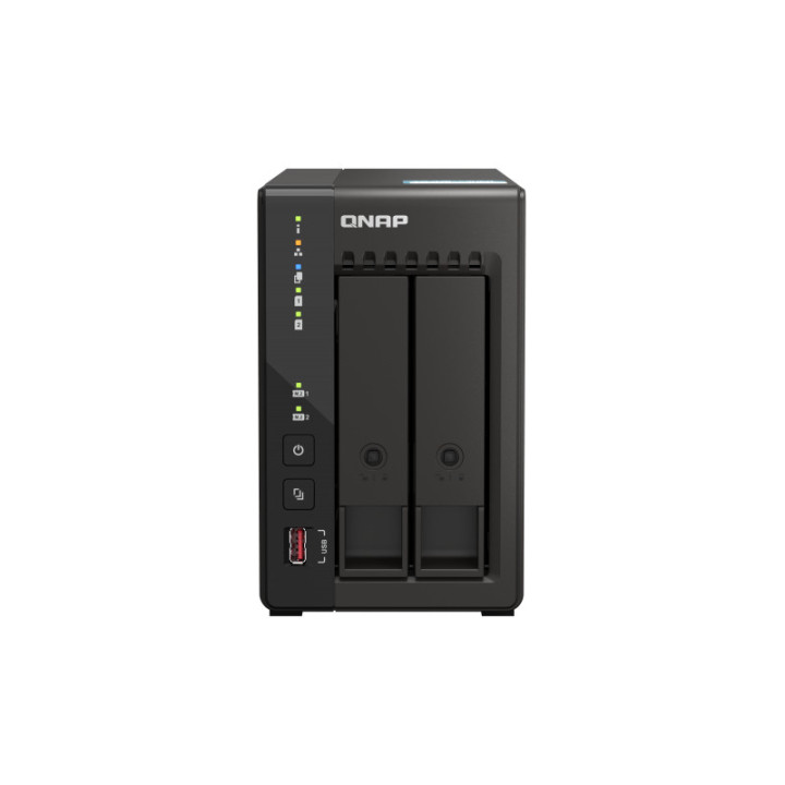 QNAP TS-253E NAS Tower Intel® Celeron® J6412 8 GB 0 TB QNAP QTS Preto