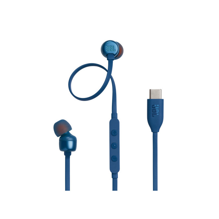 JBL Tune 310C USB Auscultadores Com fios Intra-auditivo Chamadas Música USB Type-C Azul
