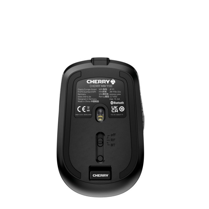CHERRY MW 9100 rato Escritório Ambidestro RF Wireless + Bluetooth 2400 DPI