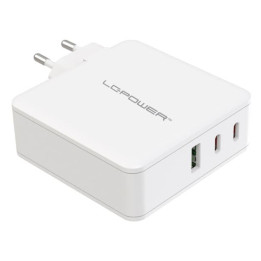 LC-Power LC-GAN-100 carregador de dispositivos móveis Universal Branco AC Carregamento rápido Interior