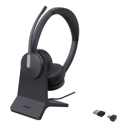 Yealink BH70 Dual with Stand Teams Auscultadores Sem fios Fita de cabeça Escritório Call center USB Type-A Bluetooth Suporte de