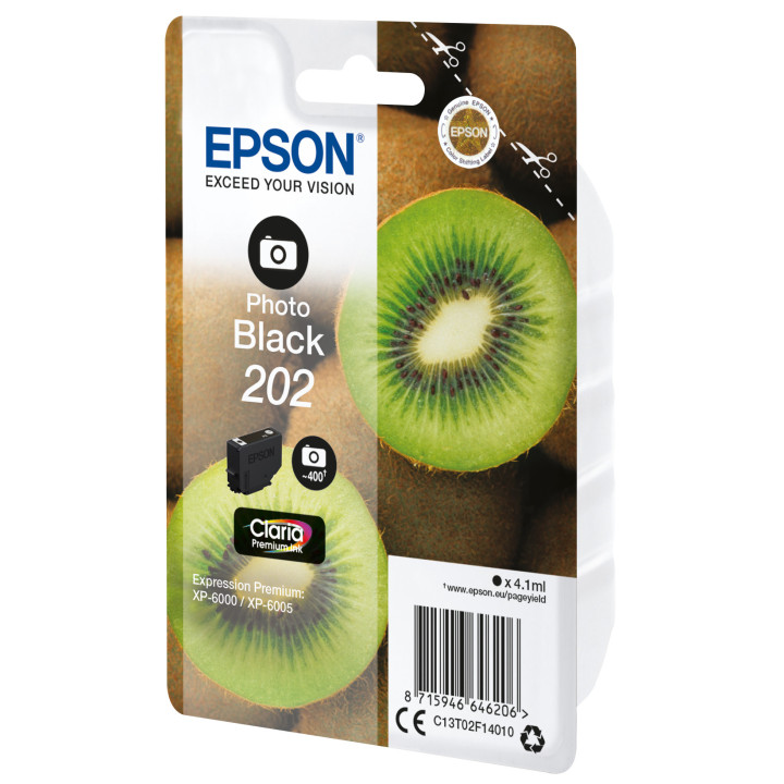 Epson Kiwi 202 tinteiro 1 unidade(s) Original Rendimento padrão Foto preto