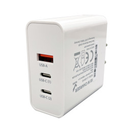 Carregador LC-Power Charger 2x USB-C/USB-A 65W Branco
