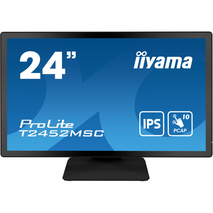 iiyama ProLite T2452MSC-B1 monitor de ecrã 60,5 cm (23.8") 1920 x 1080 pixels Full HD LCD Ecrã táctil Multi-utilizador Preto