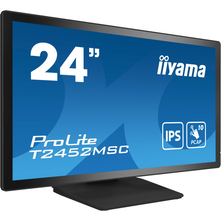 iiyama ProLite T2452MSC-B1 monitor de ecrã 60,5 cm (23.8") 1920 x 1080 pixels Full HD LCD Ecrã táctil Multi-utilizador Preto