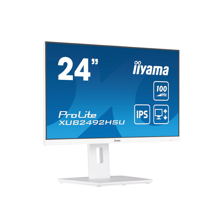 iiyama XUB2492HSU-W6 monitor de ecrã 60,5 cm (23.8") 1920 x 1080 pixels Full HD LED Branco
