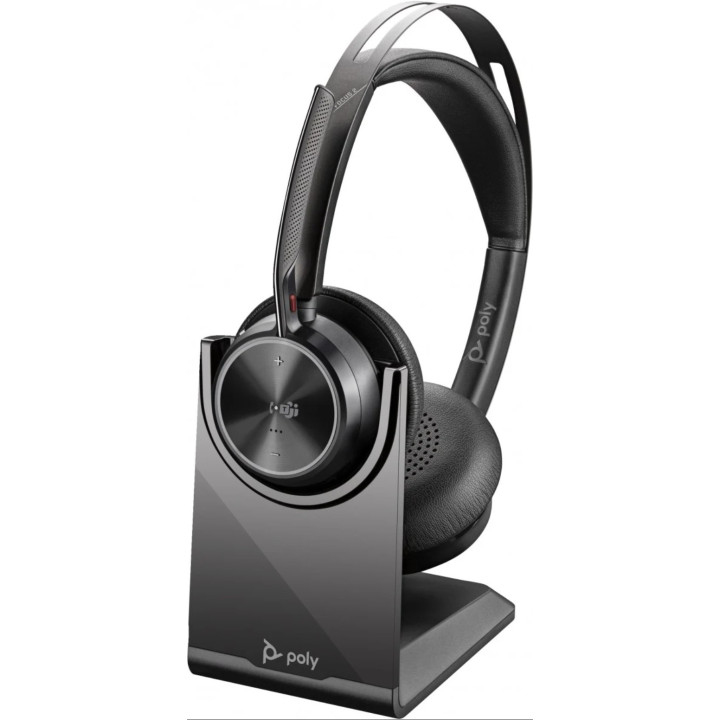 Headset POLY Voyager Focus 2 Microsoft Teams Certified USB-C-C + USB-C/A Adapter +Charging Stand