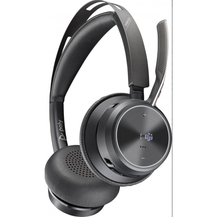 Headset POLY Voyager Focus 2 Microsoft Teams Certified USB-C-C + USB-C/A Adapter +Charging Stand