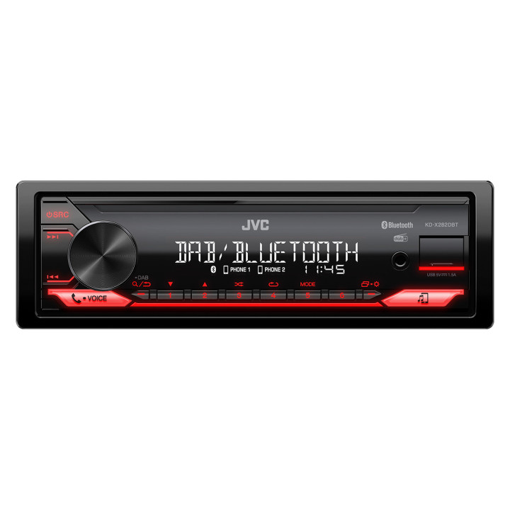 JVC KD-X282DBT recetor multimédia para automóvel Preto 200 W Bluetooth