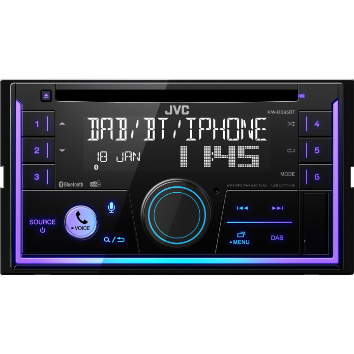 JVC KW-DB95BT Preto 200 W Bluetooth