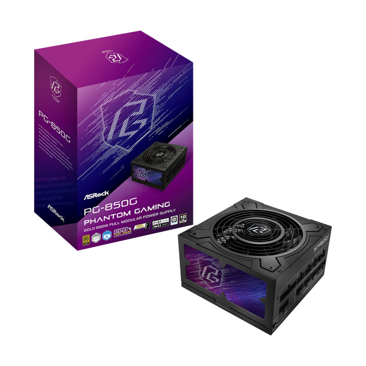Asrock Phantom Gaming PG-850G fonte de alimentação 850 W 20+4 pin ATX ATX Preto