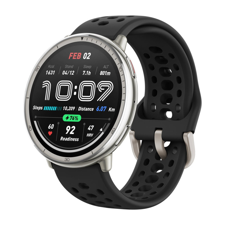 Amazfit Active 2 3,35 cm (1.32") AMOLED Digital 466 x 466 pixels Ecrã táctil Prateado GPS