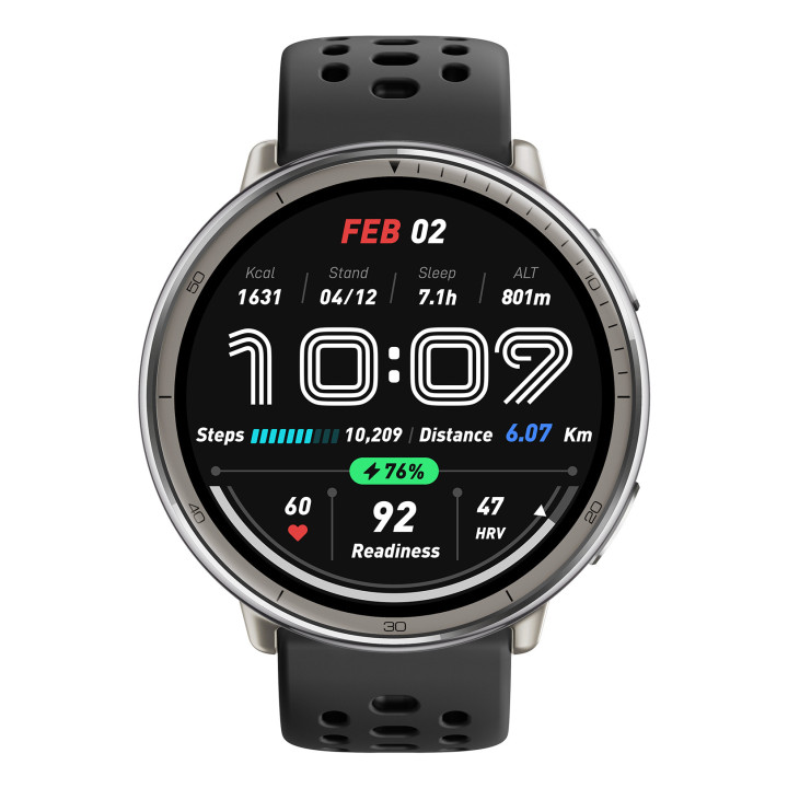 Amazfit Active 2 3,35 cm (1.32") AMOLED Digital 466 x 466 pixels Ecrã táctil Prateado GPS