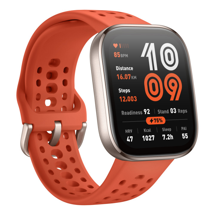 Amazfit Bip 6 Red 5 cm (1.97") AMOLED Digital 390 x 450 pixels Ecrã táctil Dourado GPS