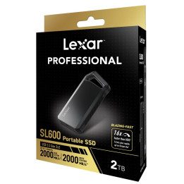 Disco Externo SSD Lexar Professional SL600 2TB USB Type-C 3.2 Gen 2 (3.1 Gen 2) Preto