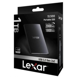 Disco Externo SSD Lexar SL500 1TB USB Type-C USB 3.2 Gen 2x2 Preto