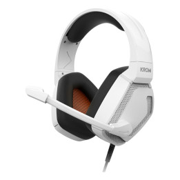 Krom Kopa Pro Auscultadores Com fios Fita de cabeça Jogos Branco