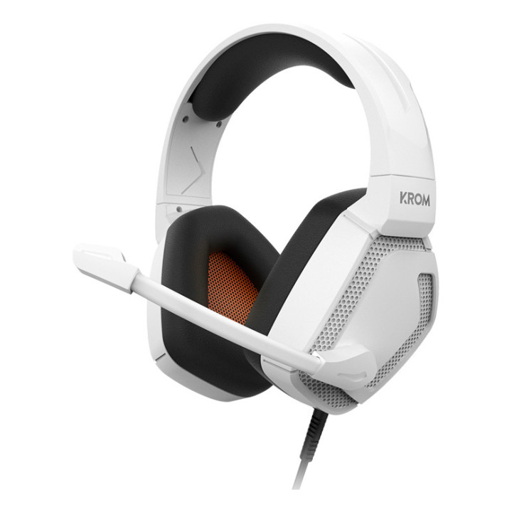 Krom Kopa Pro Auscultadores Com fios Fita de cabeça Jogos Branco