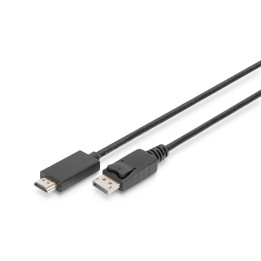 Digitus AK-340303-020-S adaptador de cabo de vídeo 2 m HDMI Type A (Standard) DisplayPort Preto