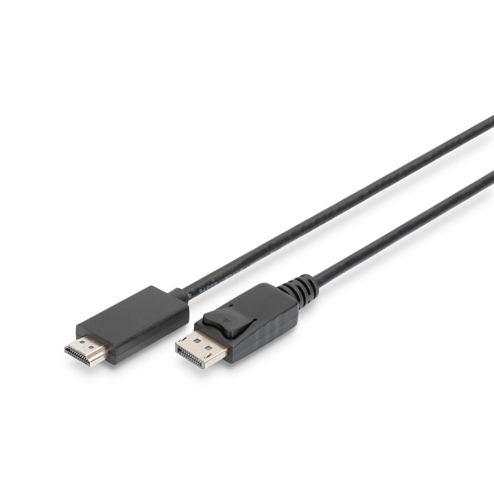 Digitus AK-340303-020-S adaptador de cabo de vídeo 2 m HDMI Type A (Standard) DisplayPort Preto