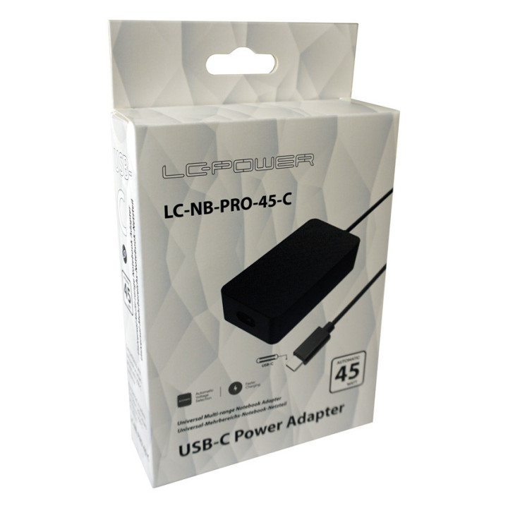 LC-Power LC-NB-PRO-45-C adaptador e transformador Interior 45 W Preto