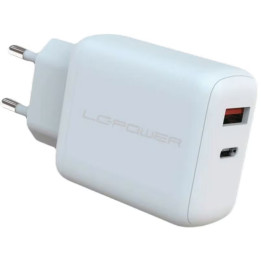 Carregador LC-Power LC-GAN-45 USB-C/USB-A Branco