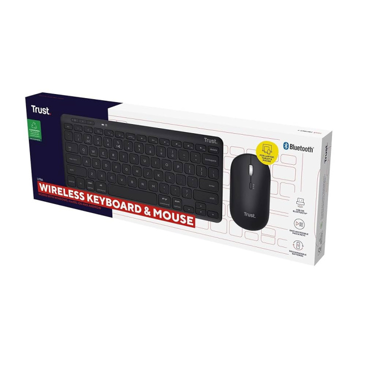Teclado + Rato Trust Lyra Bluetooth PT Preto