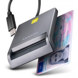 Axagon CRE-SM3TC leitor de cartões USB 2.0 Type-C Cinzento