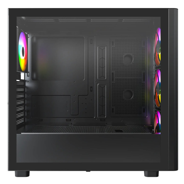Caixa ATX Montech XR RGB Vidro Temperado Preto/Madeira