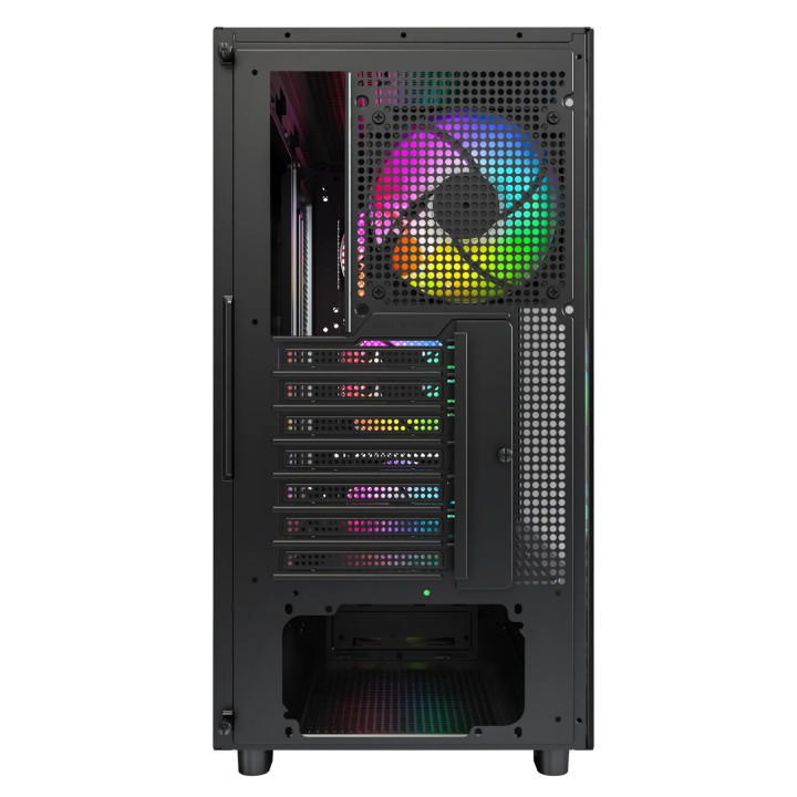Caixa ATX Montech XR RGB Vidro Temperado Preto/Madeira
