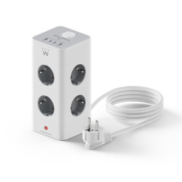 Ewent EW3864 extensão elétrica 2 m 8 tomada(s) CA Interior Cinzento, Branco