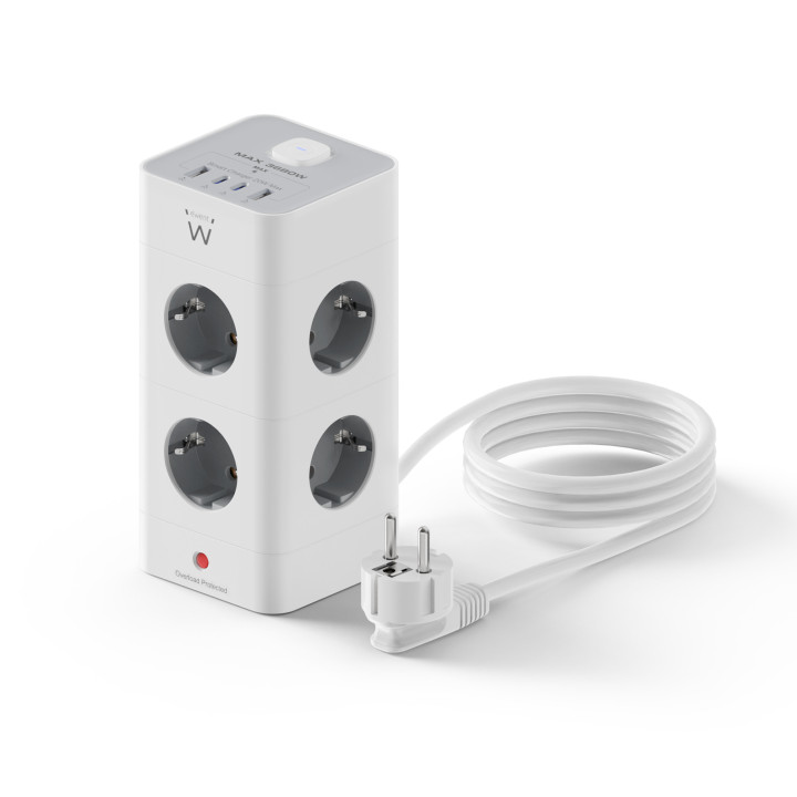 Ewent EW3864 extensão elétrica 2 m 8 tomada(s) CA Interior Cinzento, Branco