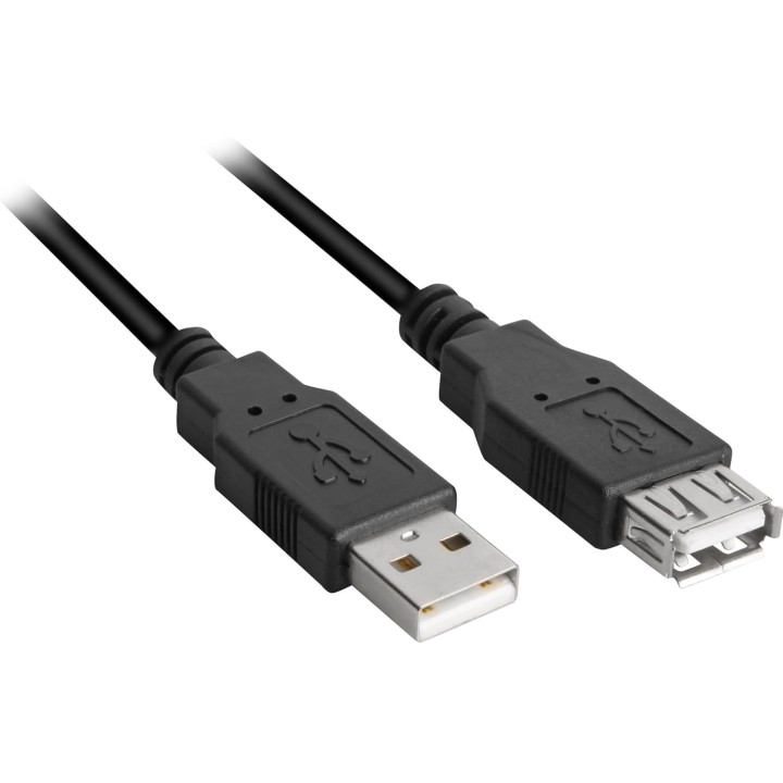Extensão Sharkoon USB A 2.0 M/F 2m Preto