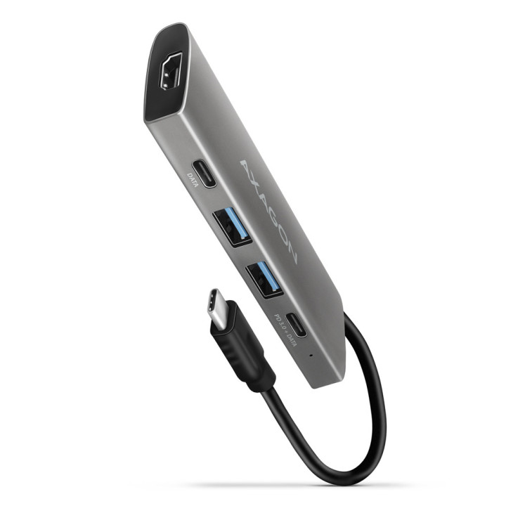 Axagon HMC-5G21 base & duplicador de portas Com fios USB 3.2 Gen 2 (3.1 Gen 2) Type-C Cinzento