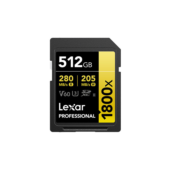 Lexar Professional 1800x 512 GB SDXC UHS-II Classe 10