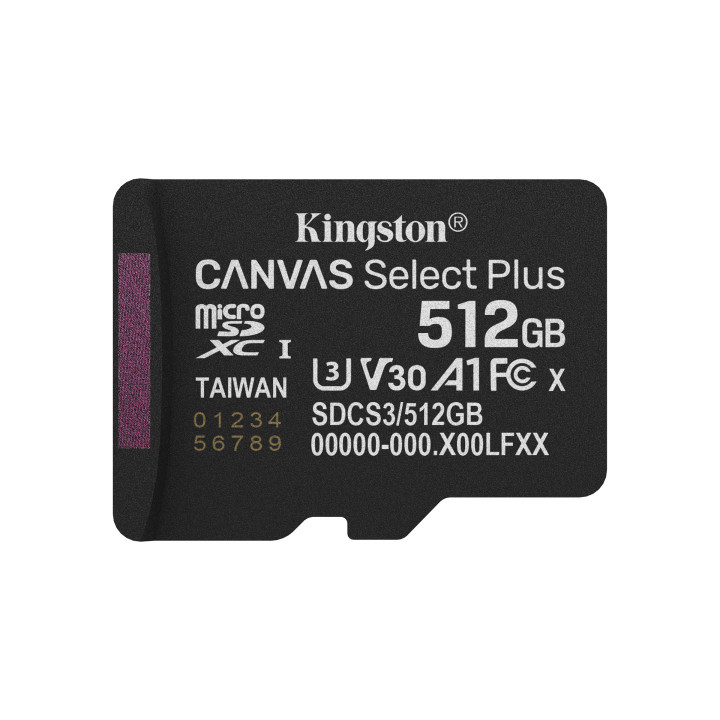Kingston Technology Canvas Select Plus Gen3 512 GB MicroSDXC UHS-I Classe 10