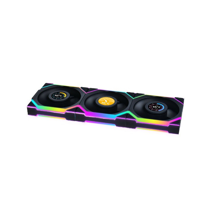 Lian Li UNI FAN SL Wireless LCD 120 Caixa de computador Ventoinha 12 cm Preto 3 unidade(s)