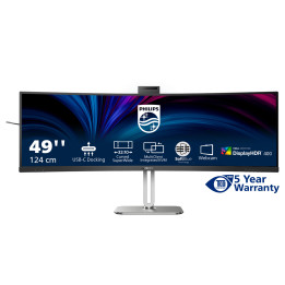 Philips 49B2U6900CH 00 monitor de ecrã 124 cm (48.8") 5120 x 1440 pixels Dual QHD LCD Preto