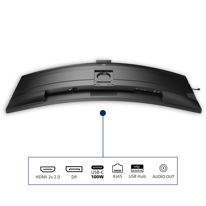 Philips 49B2U6900CH 00 monitor de ecrã 124 cm (48.8") 5120 x 1440 pixels Dual QHD LCD Preto