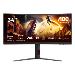 AOC G4 CU34G4Z monitor de ecrã 86,4 cm (34") 3440 x 1440 pixels Wide Quad HD LED Preto, Vermelho
