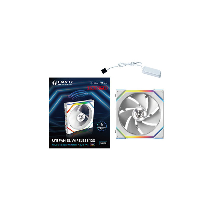 Lian Li UNI FAN SL Wireless 120 Reverse Blade Caixa de computador Ventoinha 12 cm Branco 1 unidade(s)