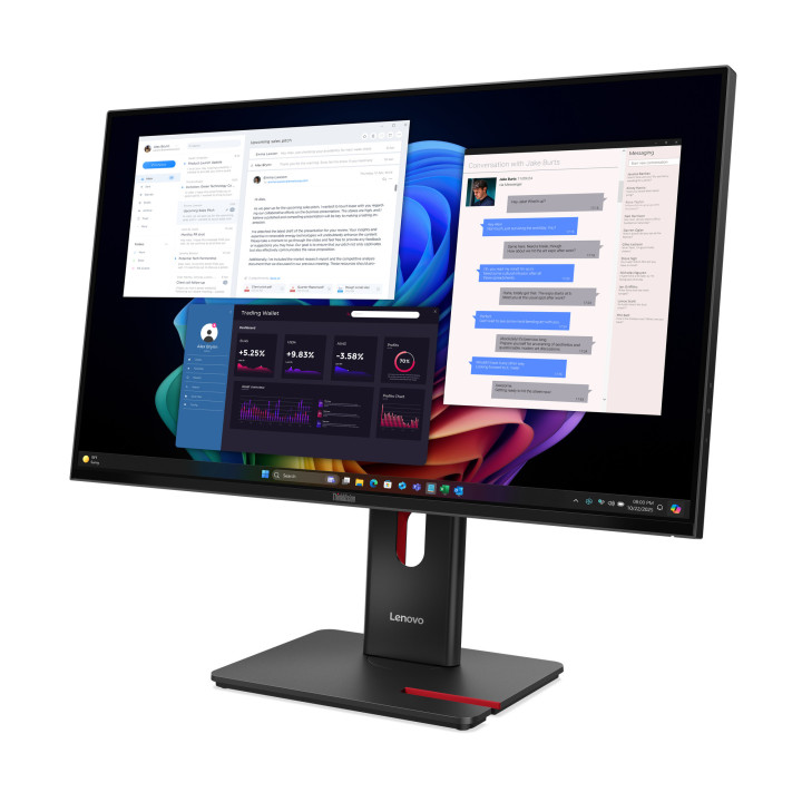 Lenovo ThinkVision T27UD-40 LED display 68,6 cm (27") 3840 x 2160 pixels 4K Ultra HD LCD Preto